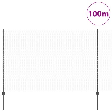 Φράκτες vidaXL 22 τμχ U-Channel Γκρι 160cm Ατσάλι, Φράκτης vidaXL Εξαγωνικός Γκρι 1.6x100 μ Ατσάλι