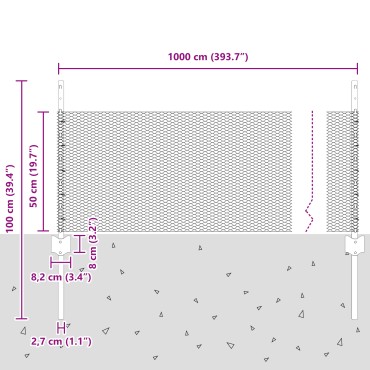 Φράχτες vidaXL 5 τμχ U-Channel 60cm Γαλβανισμένο Ατσάλι, Φράκτης Exagon 0.5x10 μ Γαλβανισμένο Ατσάλι