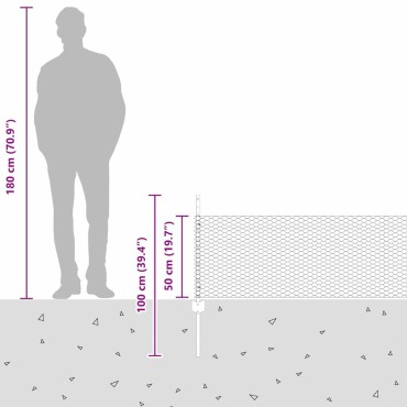 vidaXL Εξαγωνική Φράχτη με Στύλο 10x0,5 m Γαλβανισμένος Χάλυβας
