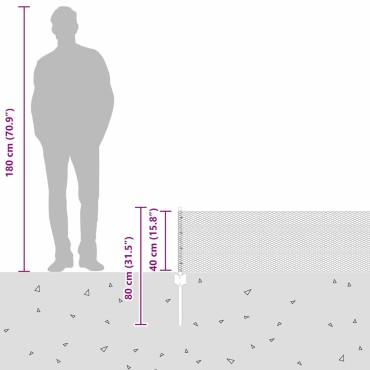 vidaXL Εξαγωνική Φράχτη με Στύλο 25x0,4 m Γαλβανισμένος Χάλυβας
