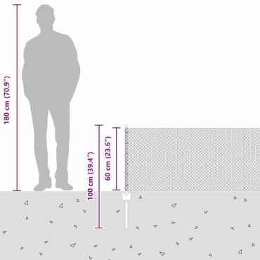 vidaXL Εξαγωνική Φράχτη με Στύλο 25x0,6 μ Γαλβανισμένος Χάλυβας