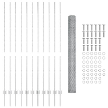 vidaXL Set Φράχτη Σετ 2 Γαλβανισμένος χάλυβας 25x1.5 μ φράχτης