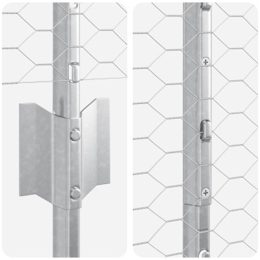 Φράχτες vidaXL 22 pcs U-Channel 160cm Γαλβανισμένο Ατσάλι, Εξαγωνικός Φράχτης vidaXL 1.6x25 μ Γαλβανισμένο Ατσάλι