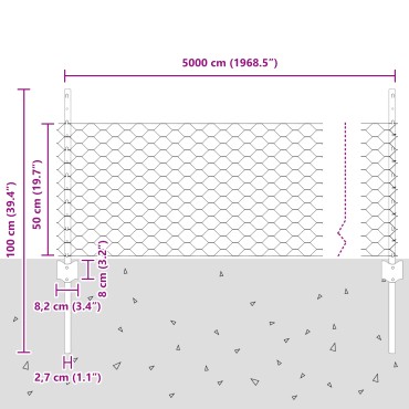 Φράχτες vidaXL 11 τεμ U-Channel 60cm Γαλβανισμένο Ατσάλι, Φράχτης Εξαγώνων vidaXL 0,5x50 μ Γαλβανισμένο Ατσάλι