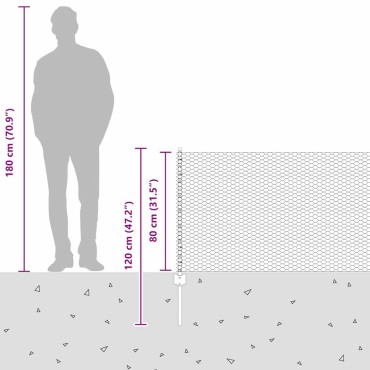 vidaXL Εξαγωνική Φράχτη με Στύλο 50x0,8 m Γαλβανισμένος Χάλυβας