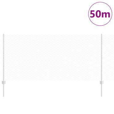 vidaXL Εξαγωνική Φράχτη με Στύλο 50x1 m Γαλβανισμένος Χάλυβας Ασημί