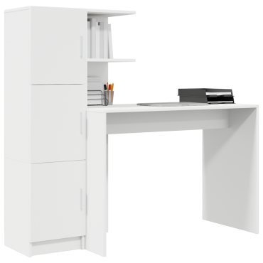vidaXL Γραφείο Λευκό 133.5x50x124cm 2 τμχ. 1 τεμ.