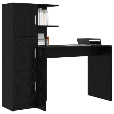vidaXL Γραφείο Μαύρη Οξυά 133.5x50x124cm 2 τμχ. 1 τεμ.