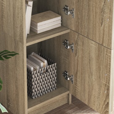 vidaXL γραφείο με αποθήκευση Sonoma Oak από Μοριοσανίδα
