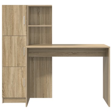 vidaXL γραφείο με αποθήκευση Sonoma Oak από Μοριοσανίδα