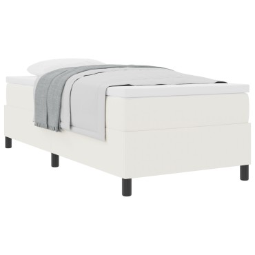 vidaXL Κρεβάτι με Στρώμα Κρέμα 100x200 cm Υφάσμα Βελούδου