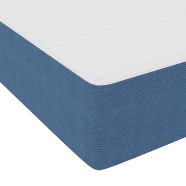 vidaXL Κρεβάτι με Ελατήριο Μπλε 200x200 cm Βελούδο
