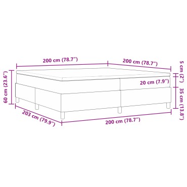 vidaXL Κρεβάτι με Ελατήριο Μπλε 200x200 cm Βελούδο