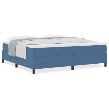 vidaXL Κρεβάτι με Ελατήριο Μπλε 200x200 cm Βελούδο