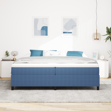 vidaXL Κρεβάτι με Ελατήριο Μπλε 200x200 cm Βελούδο