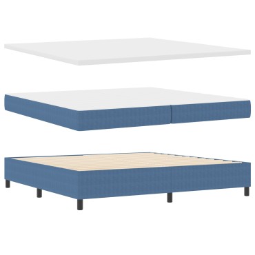 vidaXL Κρεβάτι με Ελατήριο Μπλε 200x200 cm Βελούδο
