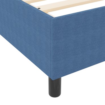 vidaXL Κρεβάτι με Ελατήριο Μπλε 200x200 cm Βελούδο