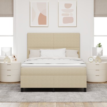 vidaXL κρεβάτι Box Spring με Στρώμα Ανοιχτό Πράσινο Γκρι 140x200 εκ. Ύφασμα Βελουτέ