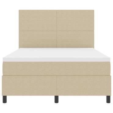 vidaXL κρεβάτι Box Spring με Στρώμα Ανοιχτό Πράσινο Γκρι 140x200 εκ. Ύφασμα Βελουτέ