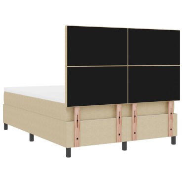 vidaXL κρεβάτι Box Spring με Στρώμα Ανοιχτό Πράσινο Γκρι 140x200 εκ. Ύφασμα Βελουτέ