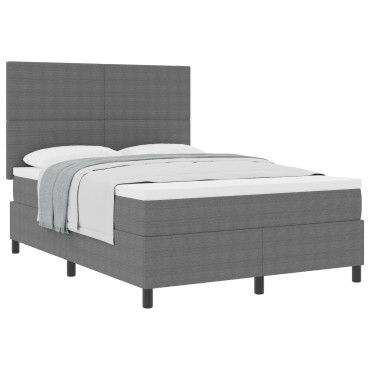 vidaXL Κρεβάτι Box Spring με Στρώμα Ανοιχτό Γκρι 160x200 εκ Ύφασμα Μπουρμπουλήθρας