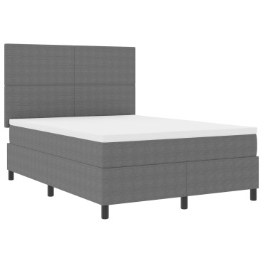 vidaXL Κρεβάτι Box Spring με Στρώμα Ανοιχτό Γκρι 160x200 εκ Ύφασμα Μπουρμπουλήθρας