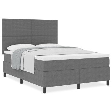vidaXL Κρεβάτι Box Spring με Στρώμα Ανοιχτό Γκρι 160x200 εκ Ύφασμα Μπουρμπουλήθρας