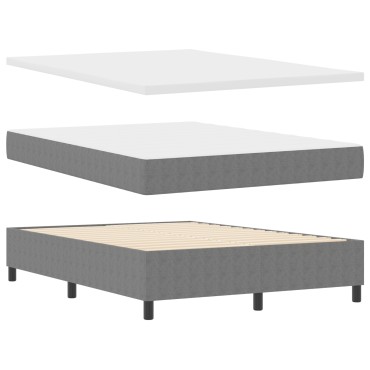vidaXL Κρεβάτι Box Spring με Στρώμα Ανοιχτό Γκρι 160x200 εκ Ύφασμα Μπουρμπουλήθρας