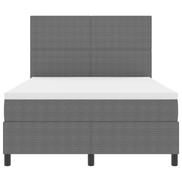 vidaXL Κρεβάτι Box Spring με Στρώμα Ανοιχτό Γκρι 160x200 εκ Ύφασμα Μπουρμπουλήθρας