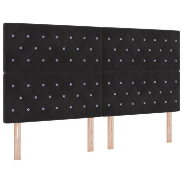 vidaXL κεφαλάρι Κρυστάλλινη Κουμπί Tufted Μαύρο Βελούδινοxxcm