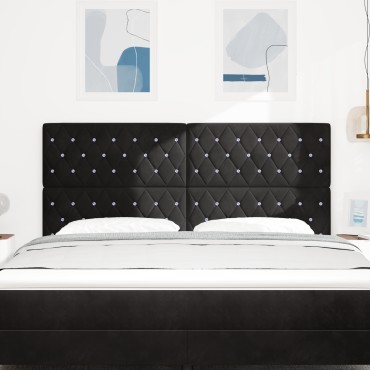 vidaXL κεφαλάρι Κρυστάλλινη Κουμπί Tufted Μαύρο Βελούδινοxxcm