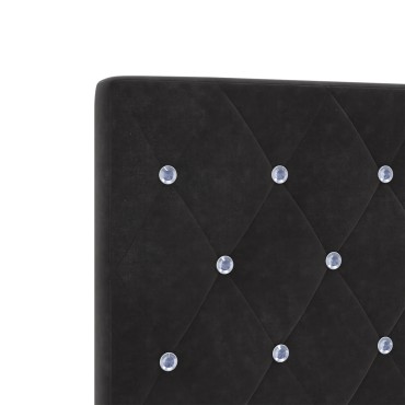 vidaXL κεφαλάρι Κρυστάλλινη Κουμπί Tufted Μαύρο Βελούδινοxxcm