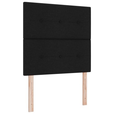vidaXL Κεφαλάρι Με κουμπιά Μαύρο Ύφασμα 80x7x88 cm 1 τεμ.