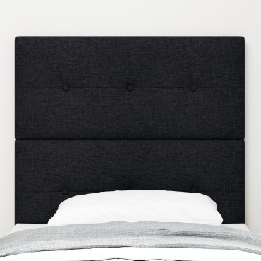 vidaXL Κεφαλάρι Με κουμπιά Μαύρο Ύφασμα 80x7x88 cm 1 τεμ.
