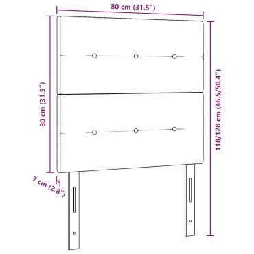 vidaXL Κεφαλάρι Με κουμπιά Μαύρο Ύφασμα 80x7x88 cm 1 τεμ.
