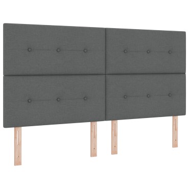 vidaXL Κεφαλάρι Με Κουμπιά Γκρι Υφάσματος 180x7x128cm 1 τεμ.