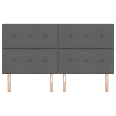 vidaXL Κεφαλάρι Με Κουμπιά Γκρι Υφάσματος 180x7x128cm 1 τεμ.