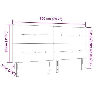 vidaXL Κεφαλάρι με κουμπιά Ταφτά Ύφασμα 200x7x128cm 1 τεμ.
