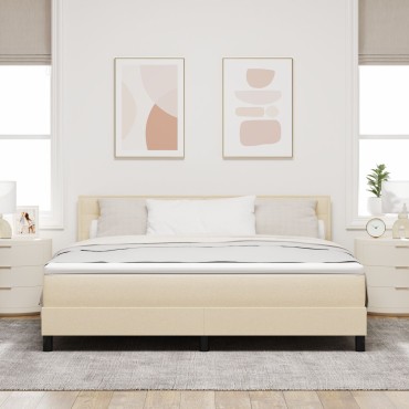 vidaXL Κρεβάτι με Στρώμα Κρεμ 180x200 cm Ύφασμα
