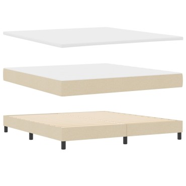 vidaXL Κρεβάτι με Στρώμα Κρεμ 180x200 cm Ύφασμα