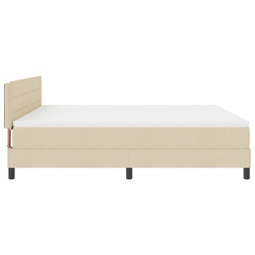 vidaXL Κρεβάτι με Στρώμα Κρεμ 180x200 cm Ύφασμα