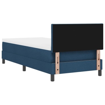 vidaXL κρεβάτι Box Spring με στρώμα Μπλε 90x190 εκ. Ύφασμα