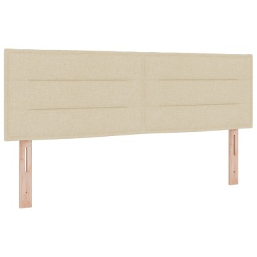 vidaXL Κρεβάτι Box Spring με Στρώμα Κρεμ 140χ200 εκ. Ύφασμα