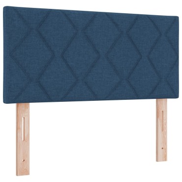 vidaXL Κρεβάτι Box Spring με Στρώμα Μπλε 90x200 εκ. Ύφασμα