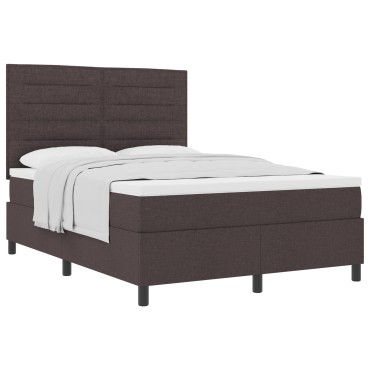 vidaXL Κρεβάτι Box Spring με Κουβάρι Σκούρο Καφέ 160x200 εκ Ύφασμα