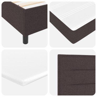 vidaXL Κρεβάτι Box Spring με Κουβάρι Σκούρο Καφέ 160x200 εκ Ύφασμα
