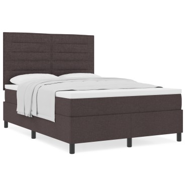 vidaXL Κρεβάτι Box Spring με Κουβάρι Σκούρο Καφέ 160x200 εκ Ύφασμα