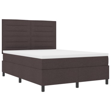 vidaXL Κρεβάτι Box Spring με Κουβάρι Σκούρο Καφέ 160x200 εκ Ύφασμα