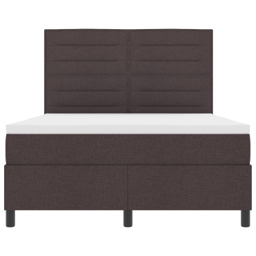 vidaXL Κρεβάτι Box Spring με Κουβάρι Σκούρο Καφέ 160x200 εκ Ύφασμα