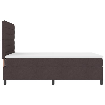 vidaXL Κρεβάτι Box Spring με Κουβάρι Σκούρο Καφέ 160x200 εκ Ύφασμα